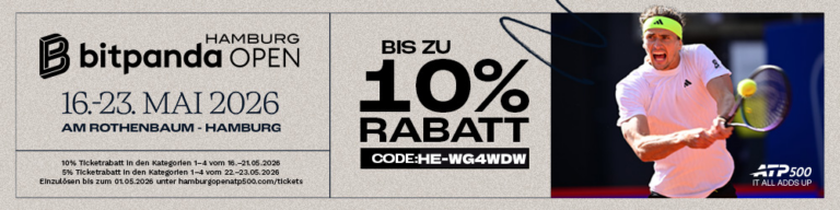 Mehr über den Artikel erfahren Bitpanda Hamburg Open 2026 – Vergünstigte Tickets sichern!